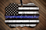 Blessed are the Peacemakers Thin Blue Line Metal Ornament American Flag Law Enforcement Matthew 5:9