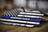 Personalized Thin Blue Line American Flag Metal Christmas Ornament