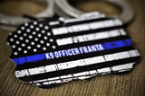 Personalized Thin Blue Line American Flag Metal Christmas Ornament