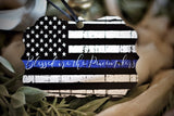 Blessed are the Peacemakers Thin Blue Line Metal Ornament American Flag Law Enforcement Matthew 5:9