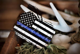 Blessed are the Peacemakers Thin Blue Line Metal Ornament American Flag Law Enforcement Matthew 5:9