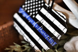 Blessed are the Peacemakers Thin Blue Line Metal Ornament American Flag Law Enforcement Matthew 5:9