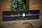 Thin Blue Line Personalized Couple First Name Wood Sign Wedding Anniversary Gift