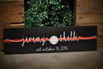 Thin Red Line Personalized Couple First Name Wood Sign Firefighter Wedding Engagement Anniversary