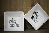 Mrs. Badge Number Thin Blue Line Jewelry Dish