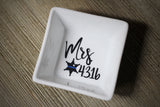 Mrs. Badge Number Thin Blue Line Jewelry Dish