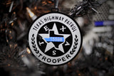 Texas Highway Patrol Thin Blue Line Christmas Ornament Trooper DPS Gift