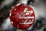 Merry Christmas Asshole Glitter Glass Ornament