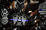 Thin Blue Line K9 Memorial Metal Christmas Ornament Angel Wing Badge Fallen Officer Law Enforcement