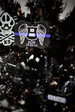 Thin Blue Line K9 Memorial Metal Christmas Ornament Angel Wing Badge Fallen Officer Law Enforcement