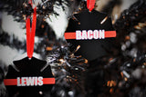 Personalized Firefighter Cross Acrylic Christmas Ornament Thin Red Line