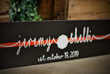 Thin Red Line Personalized Couple First Name Wood Sign Firefighter Wedding Engagement Anniversary