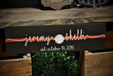 Thin Red Line Personalized Couple First Name Wood Sign Firefighter Wedding Engagement Anniversary