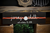 Thin Red Line Personalized Couple First Name Wood Sign Firefighter Wedding Engagement Anniversary