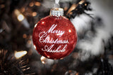Merry Christmas Asshole Glitter Glass Ornament