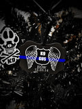 Thin Blue Line K9 Memorial Metal Christmas Ornament Angel Wing Badge Fallen Officer Law Enforcement