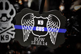 Thin Blue Line K9 Memorial Metal Christmas Ornament Angel Wing Badge Fallen Officer Law Enforcement