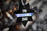 Personalized Thin Blue Line 7 Point Star Christmas Ornament Law Enforcement Sheriff Deputy