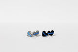 Thin Blue Line Glitter Heart Shape Earrings Law Enforcement