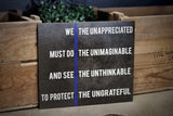 Thin Blue Line We the Unappreciated Must Do the Unimaginable Quote Wood Sign Law Enforcement