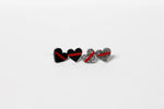 Thin Red Line Glitter Heart Shape Earrings Firefighter Silver or Black