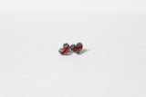 Thin Red Line Glitter Heart Shape Earrings Firefighter Silver or Black