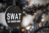 SWAT special weapons and tactics Personalized Black Metal Ornament  Law Enforcement