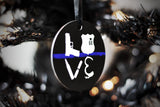 Personalized LOVE Police Officer or Deputy Sheriff Star Metal Christmas Ornament