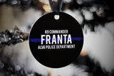Personalized Thin Blue Line Metal Christmas Ornament for Law Enforcement