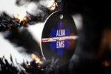 Personalized EMS Star of Life Thin White Line Metal Ornament