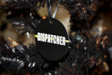911 Dispatcher Thin Gold Line Personalized Black Metal Christmas Ornament