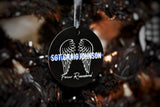 Personalized Thin Blue Line Memorial Angel Wing Fallen Officer Metal Christmas Ornament