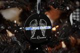 Personalized Thin Blue Line Memorial Angel Wing Fallen Officer Metal Christmas Ornament