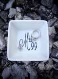 Personalized Mrs. Badge Number Thin Blue Line Jewelry Dish