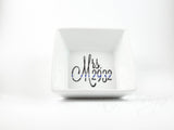Personalized Mrs. Badge Number Thin Blue Line Jewelry Dish