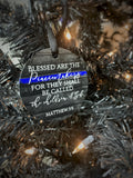 Blessed are the Peacemakers Ornament Thin Blue Line Law Enforcement Christmas Gift