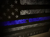 Thin Blue Line American flag Blessed are the Peacemakers Personalized wood sign Gift Matthew 5:9