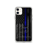 Blessed Are the Peacemakers Thin Blue Line Flag Phone Case