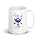 Deputy Wife Mug Thin Blue Line 6 Point Star Badge