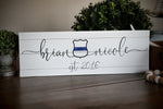 Thin Blue Line Police Couple Personalized Canvas Wall Decor Sign for Law Enforcement