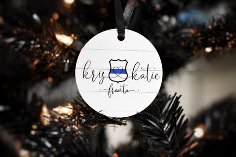 Personalized Police Couple Christmas Ornament for Law Enforcement