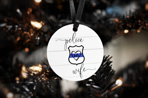 Personalized Law Enforcement Wife Christmas Ornament