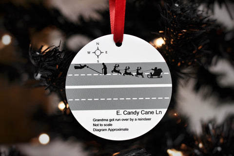 Poorly Made Police Memes Grandma Got Run Over by a Reindeer Christmas Ornament