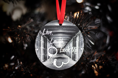 Poorly Made Police Memes Live, Laugh, Lock-Up Christmas Ornament