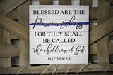 Blessed are the Peacemakers Thin Blue Line Canvas for Law Enforcement