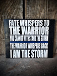 Thin Blue Line I am the Storm Wood Sign Law Enforcement Fate Whispers to the Warrior