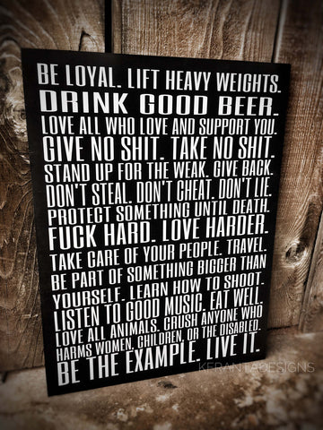 Motivational Quote Wood Sign Black and White