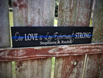 Thin Blue Line Our Love is Law Enforcement Strong Wood Sign Personalized Gift