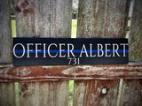Thin Blue Line Personalized Name Wood Sign for Law Enforcement