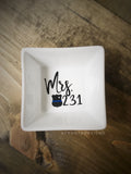 Mrs. Badge Number Thin Blue Line Jewelry Dish